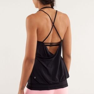 Lululemon Flow And Go Black Strappy Racerback Luon Tank II